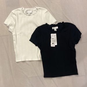 Women’s topshop tops (2) - size 4 black and white